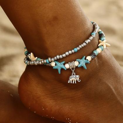 Boho Ethnic Antique 2 Layer Ankle Bracelet Cute..