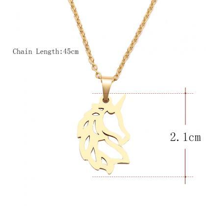 Steel Necklace For Women Man Noble Horse Gold And..