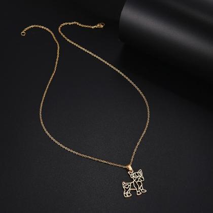 Stainless Steel Necklace For Women Man Cute Dog..