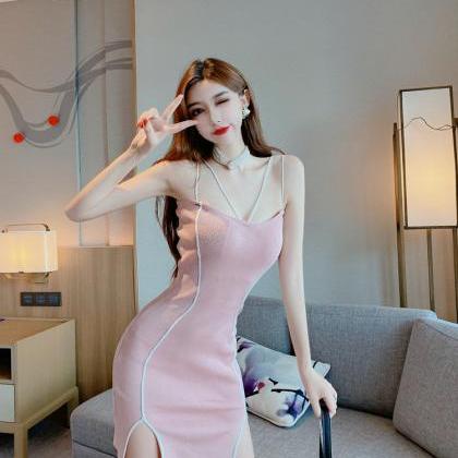 Sexy Pink Sleeveless Party Bodycon Dress