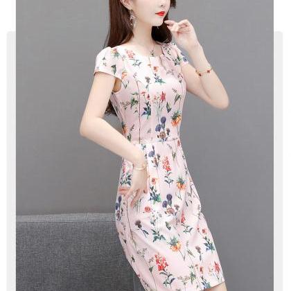 Sexy Print Short Sleeve Bodycon Dress