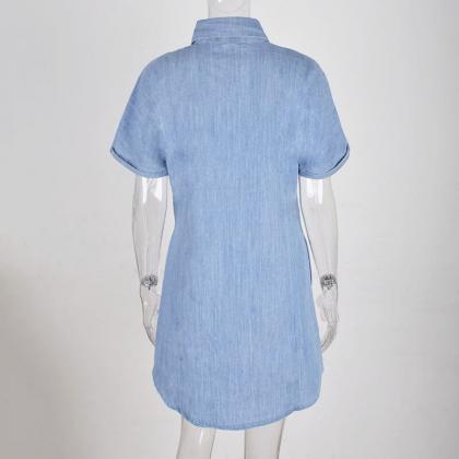 Blue Denim Shirt Dress