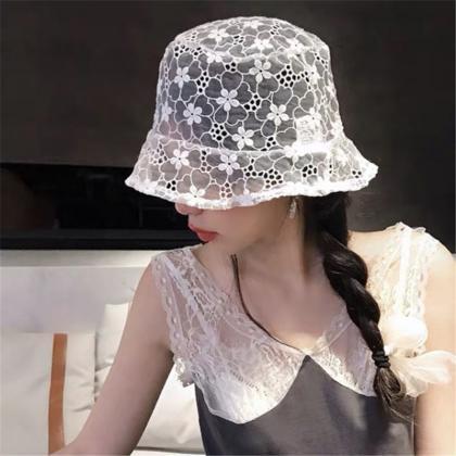 Fashion Floral Lace Flower Cap Hat Fisherman Hat