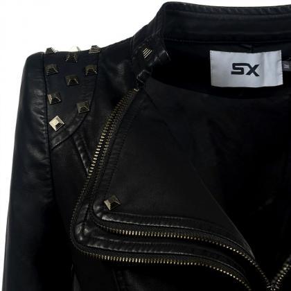 Punk Shoulder Pad Moto Jacket
