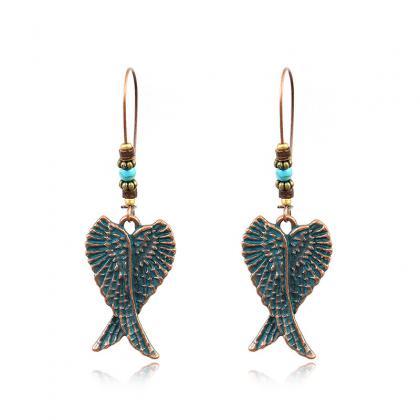 Wings And Leaves Hand Of Fatima Round Turquoise..