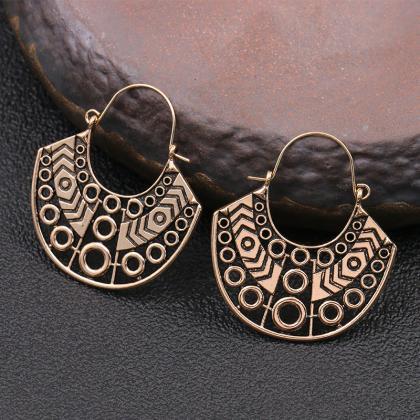 Alloy Earrings Hollow Retro Personality..