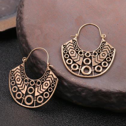 Alloy Earrings Hollow Retro Personality..
