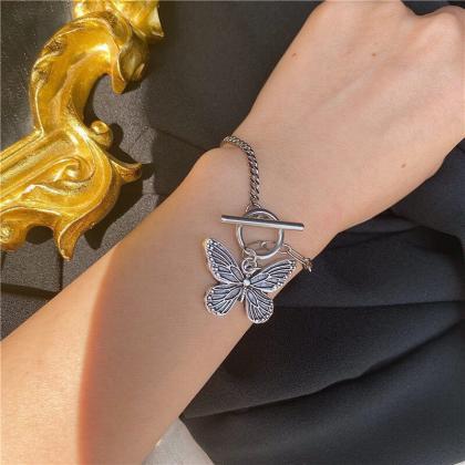 Retro Butterfly Necklace + Bracelet