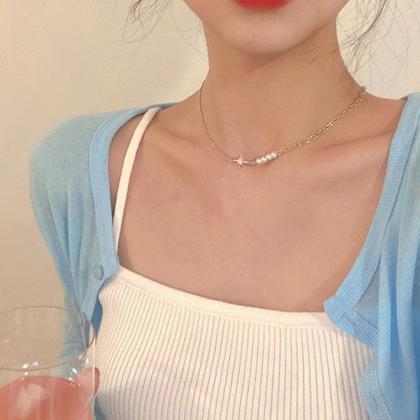 Imitation Pearl Necklace, Female Clavicle Chain,..