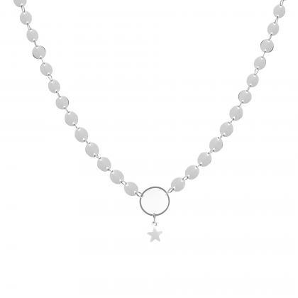 Moon Star Necklace Five Pointed Star Clavicle..