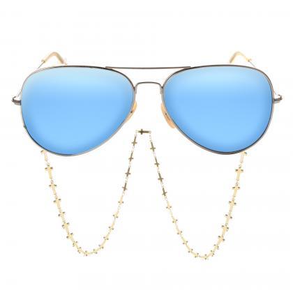 Golden Cross Sunglasses Chain Travel Fashion..