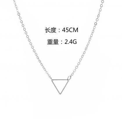 Metal Cut Out Triangle Necklace-2