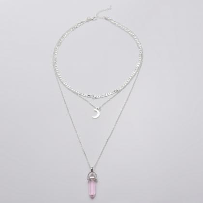 Alloy Moon Multi-layer Pendant Necklace Necklace..