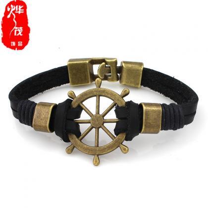Alloy Buckled Sailboat Rudder Bracelet Head..