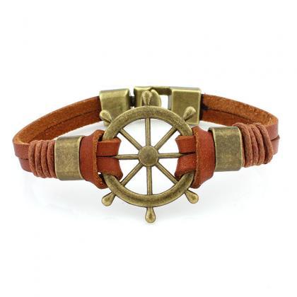 Alloy Buckled Sailboat Rudder Bracelet Head..