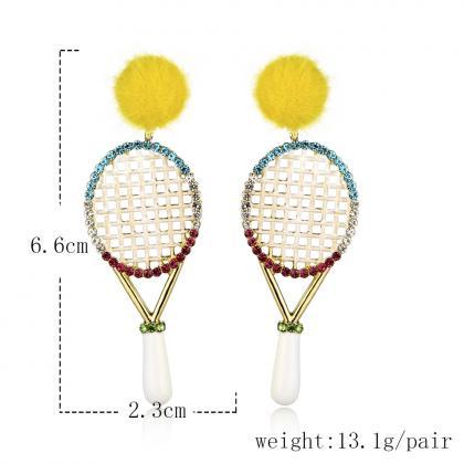 Creative Personality Badminton Racket Earrings