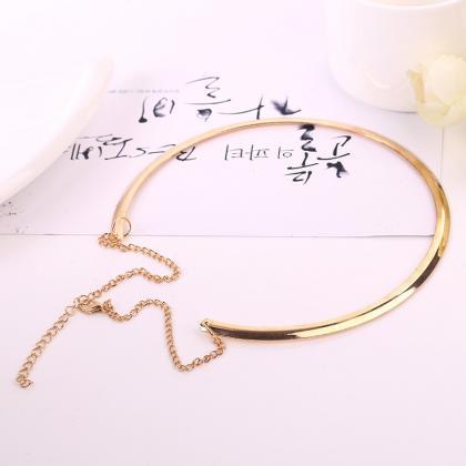 Metal Thin Collar Smooth Necklace Show Fine Collar..