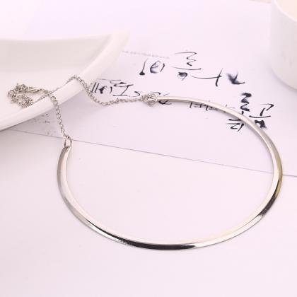 Metal Thin Collar Smooth Necklace Show Fine Collar..