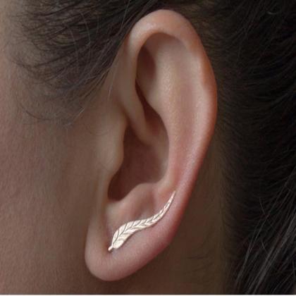 Simple Leaf Alloy U-clip Ear Nail