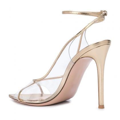 Fashion Large Pointed Thin High Heel Transparent..