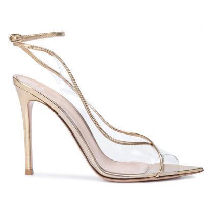 Fashion Large Pointed Thin High Heel Transparent..