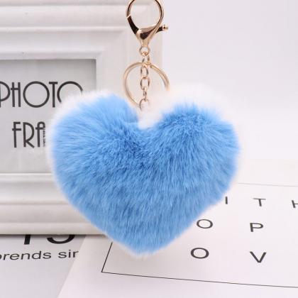 Double Sided Love Bag Pendant Peach Heart Key Ring..