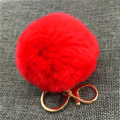 Rex Rabbit Hair Ball Bag Key Chain Pendant Fashion..