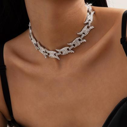 Retro Single Layer Tassel Necklace-silvery