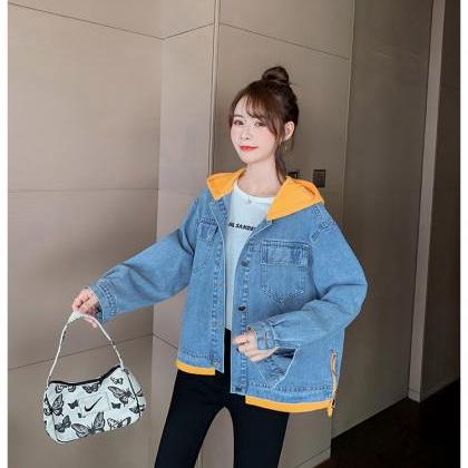 Yellow Hat Loose Student Bf Girl Denim Color..