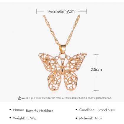Golden Hollow Double-layer Metal Butterfly..