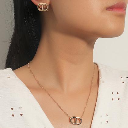 Fashion Pig Nose Necklace Earrings Set Ins Fashion..