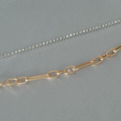 Double Layer Rhinestone Necklace