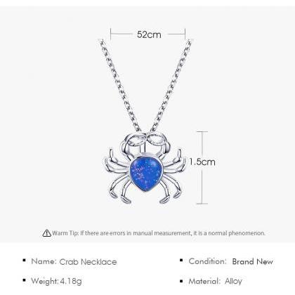 Blue Crab Necklace