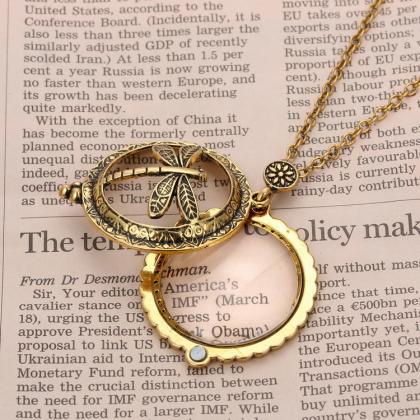 Hollowed Out Dragonfly Pendant Necklace Vintage..
