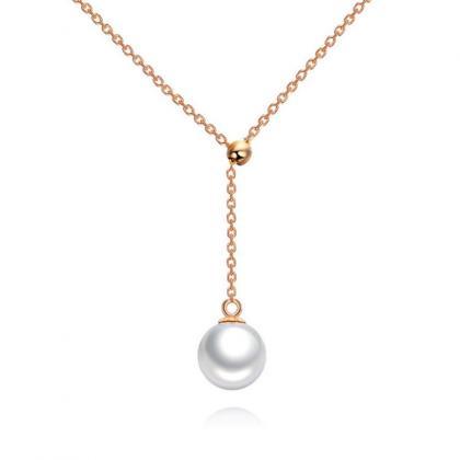Golden Y-shaped Adjustable Single Imitation Pearl..