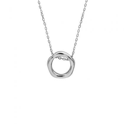 Silvery Collarbone Chain Irregular Design Circle..