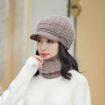 Khaki Warm Scarf Versatile Knitted Winter Cold..