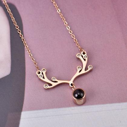 I Love Your Antler Clavicle Chain Necklace