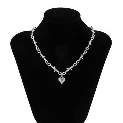 Punk Street Shot Thorn Hollow Chain Necklace