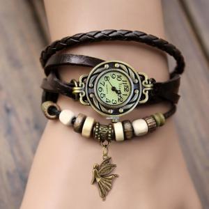 Weave Leather Bracelet Wrist Watch