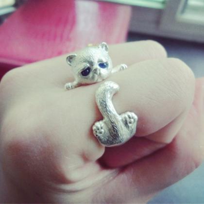 Simple Kitty Ring Open Index Finger..