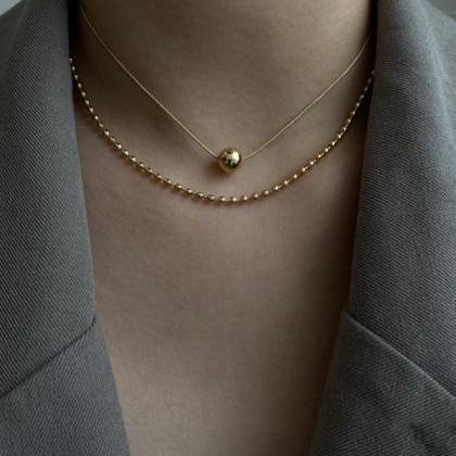 Simple Normcore Solid Color Double Layer Necklace