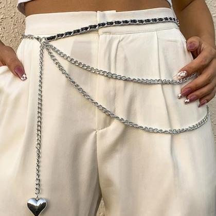Urban Heart Tasseled Waist Chain Accessories