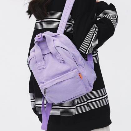 Purple Simple Casual 5 Colors Canvas Backpack
