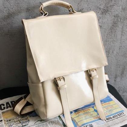 Cream Simple Vintage Solid Color Backpack