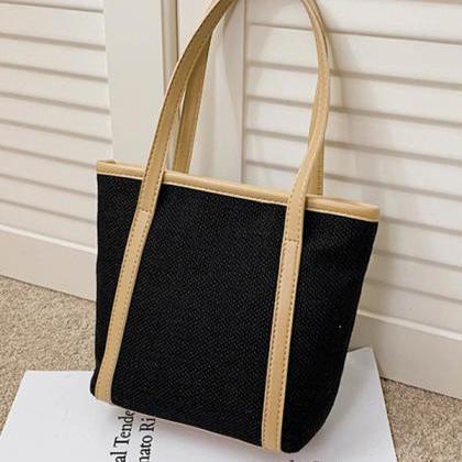 Black Small Size Casual Simple Solid Color Canvas..