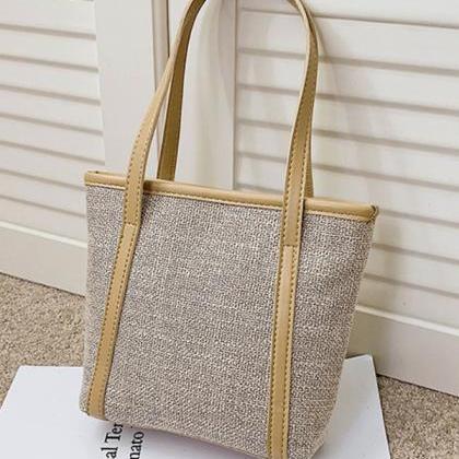 Casual Khaki Small Size Simple Solid Color Canvas..