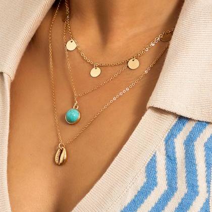 Bohemia Shell Multilayer Necklaces Accessories-1