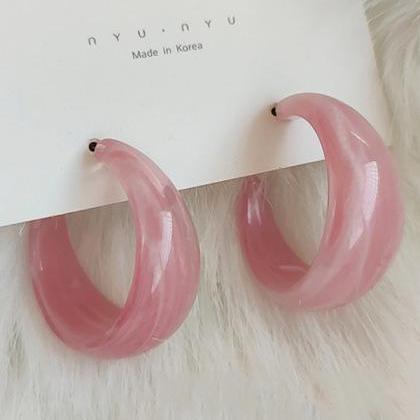 Pink Vintage Geometric 6 Colors Acrylic Earring