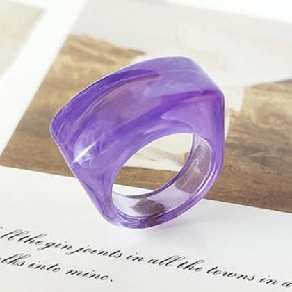 Purple Original Chic 9 Colors Acrylic Ring